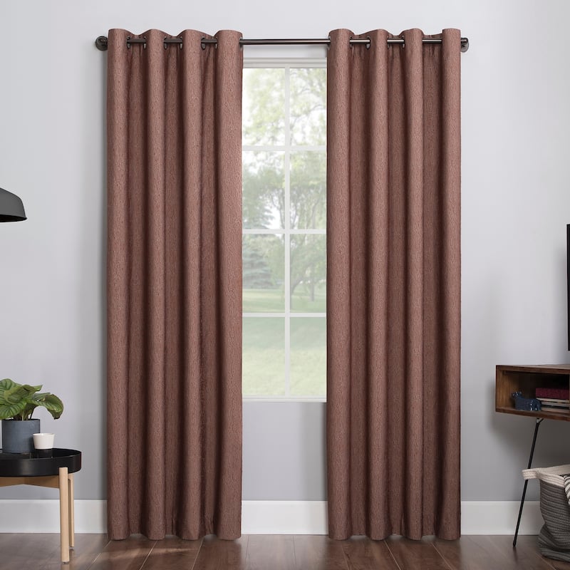 Sun Zero Noir Dimensional Thermal Extreme Total Blackout Grommet Curtain Panel, Single Panel