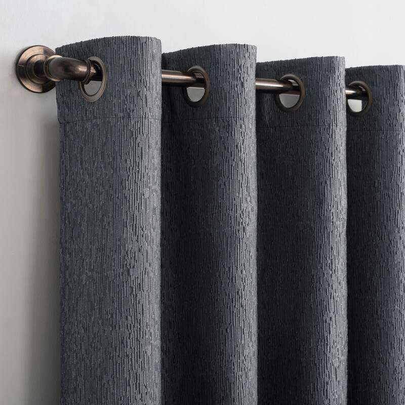 Sun Zero Noir Dimensional Thermal Extreme Total Blackout Grommet Curtain Panel, Single Panel