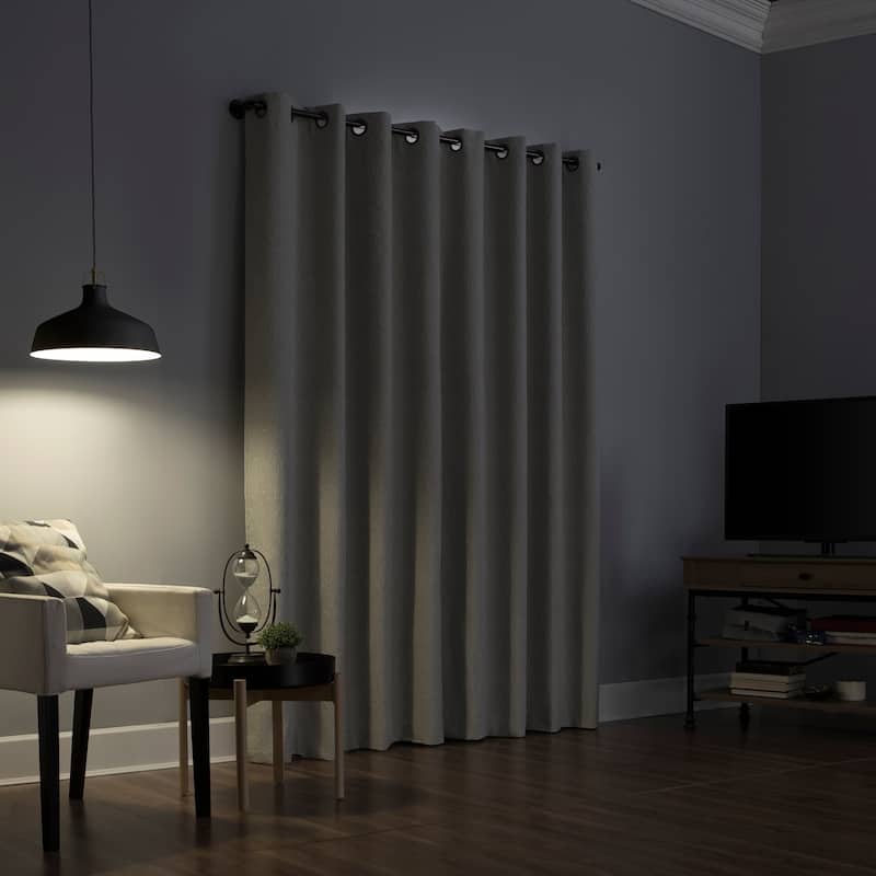 Sun Zero Noir Dimensional Thermal Extreme Total Blackout Grommet Curtain Panel, Single Panel