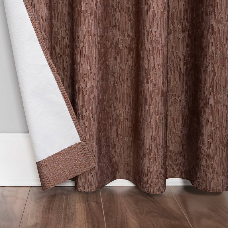 Sun Zero Noir Dimensional Thermal Extreme Total Blackout Grommet Curtain Panel, Single Panel