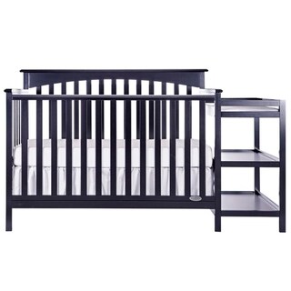 Dream On Me Chloe 5 in 1 Convertible Crib with Changer Navy