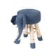 preview thumbnail 6 of 5, Taylor & Olive Modern Woven Blue Elephant Ottoman Stool with Wooden Legs