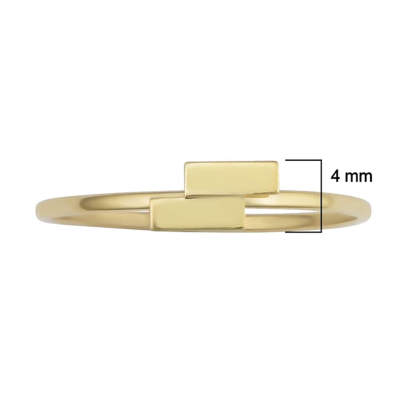 14k Yellow Gold Petite Double Bar Ring Minimalist Jewelry