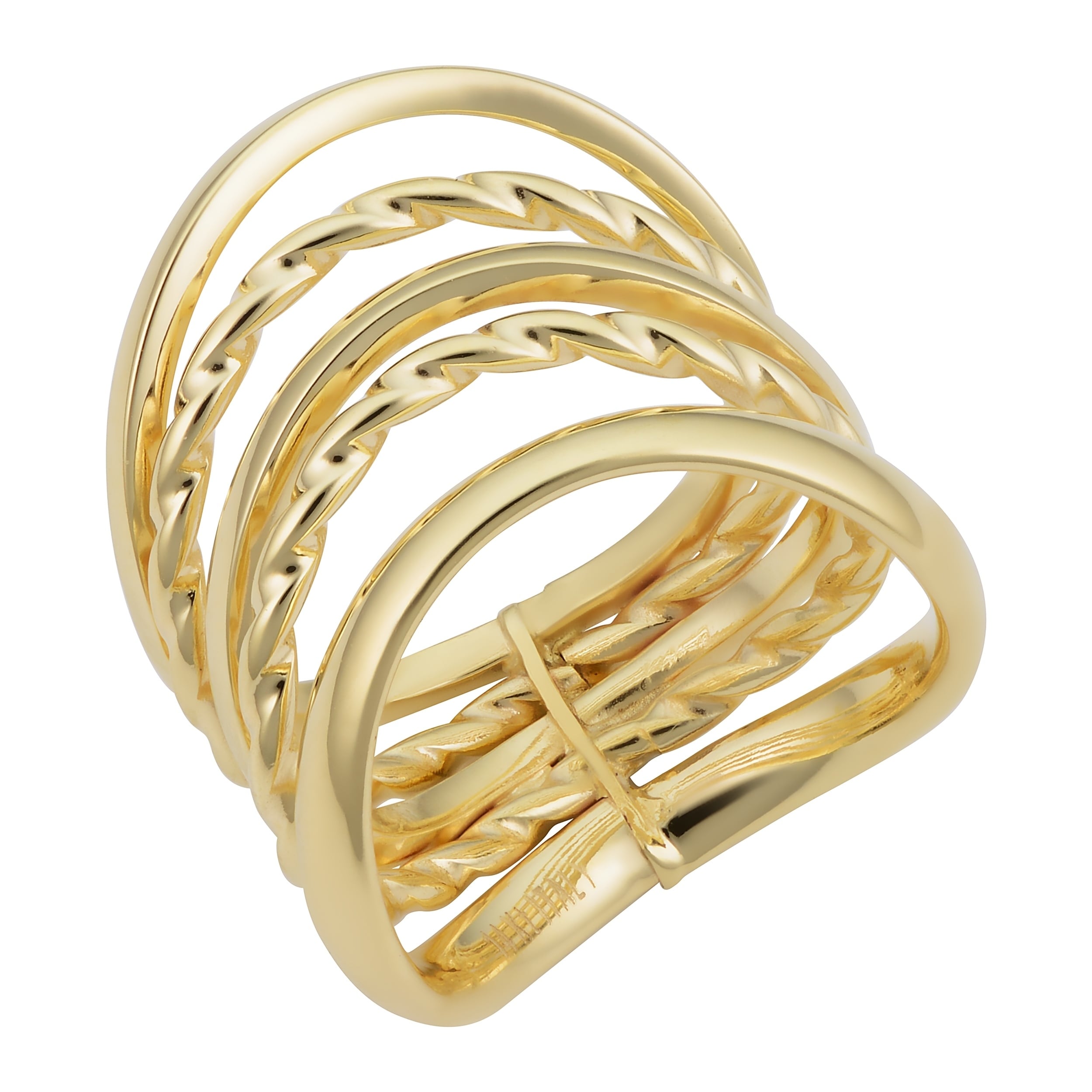 Au Naturale 14k Yellow Gold Five-row Wave Ring