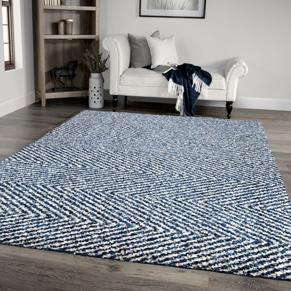 Palmetto Living Jennifer Adams Cotton Tail Harrington Navy Area Rug - 6'7" x 9'6"