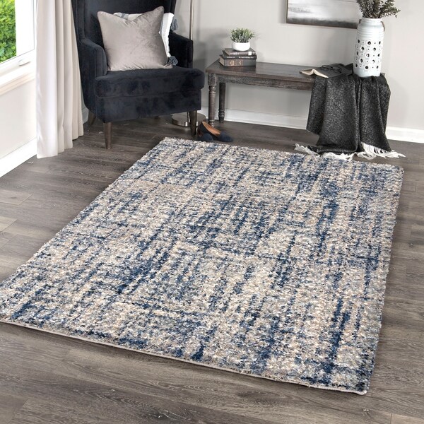 Palmetto Living Jennifer Adams Cotton Tail Cross Thatch Grey Area Rug - 6'7" x 9'6"