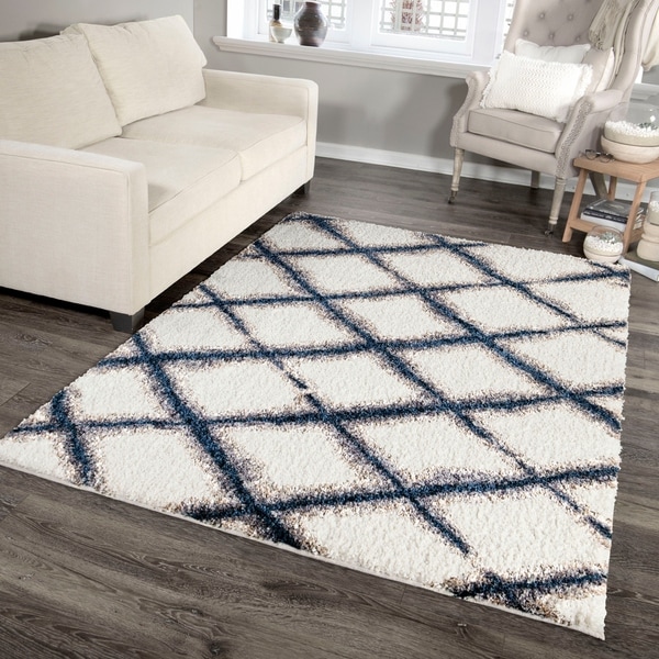 Palmetto Living Cotton Tail Buttery-Soft Line Trellis Area Rug - 5'3" x 7'6"
