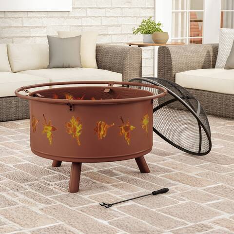 32" Wood Burning Outdoor Fire Pit by Pure Garden - 32 x 32 x 25