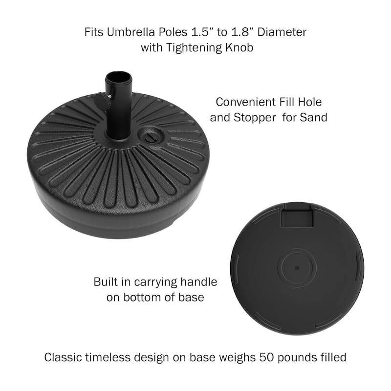 Weighted Round Patio Umbrella Base by Pure Garden - 20 x 20 x 11