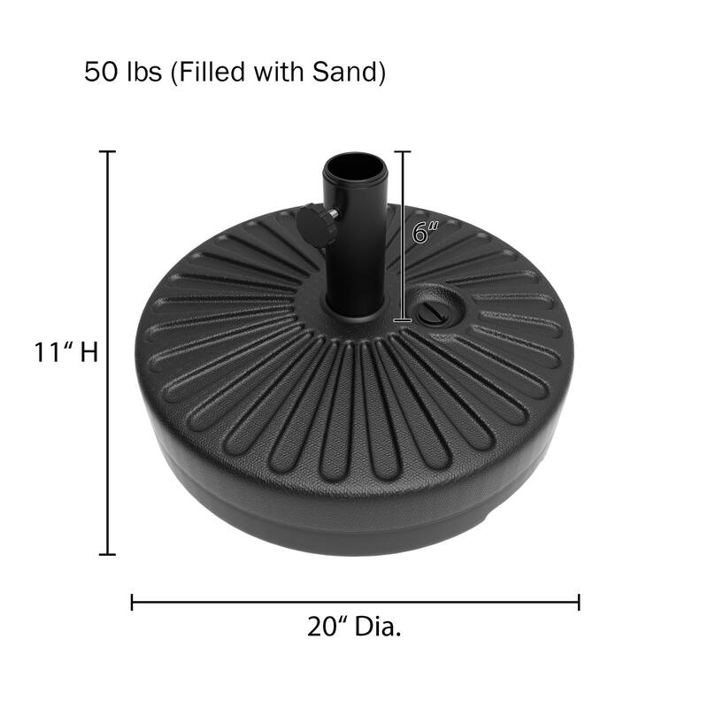 Weighted Round Patio Umbrella Base by Pure Garden - 20 x 20 x 11