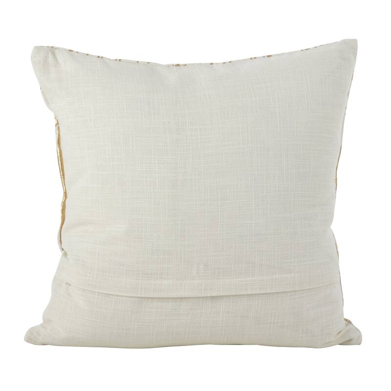 Metallic Foil Distressed Design Cotton Floor Pillow