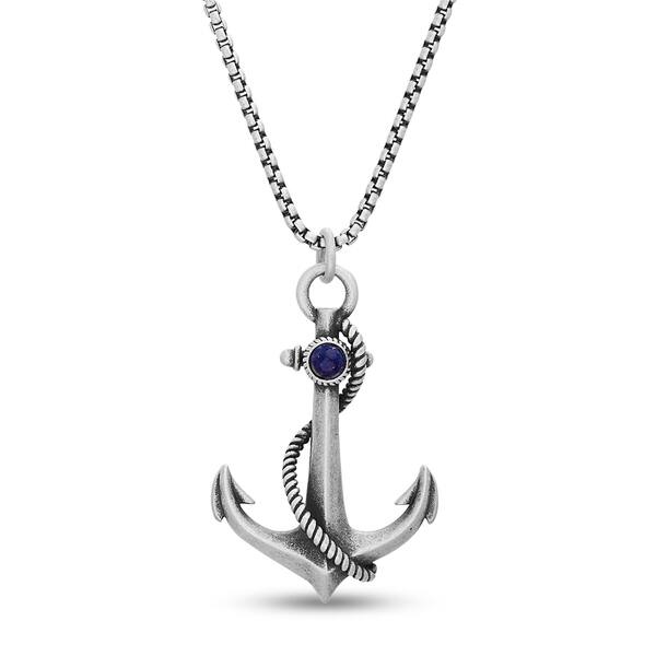 Shop Nautical Anchor Necklace For Men Stainless Steel Vintage Navy Anchor Pendant With Round Link Chain 24 Inches Overstock 29746883