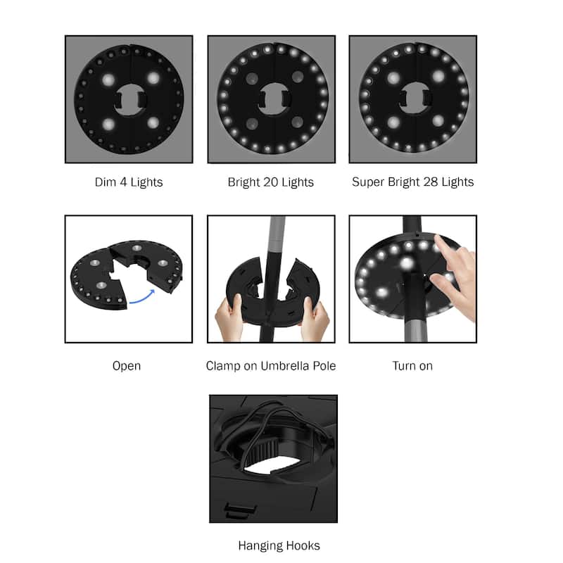 Cordless LED Patio Umbrella Light by Pure Garden