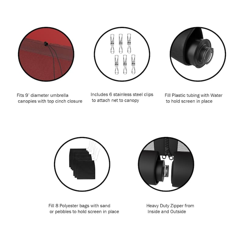 9-foot Patio Umbrella Mosquito Net by Havenside Home