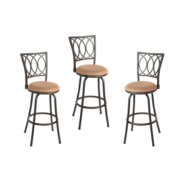 Copper Grove Laren Swiveling Adjustable-height Bar Stools (Set of 3). Opens flyout.