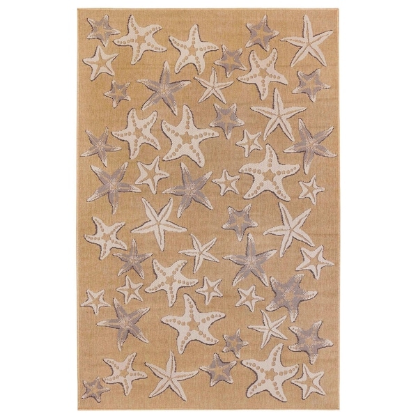 Liora Manne Carmel Starfish Indoor/Outdoor Rug Sand 4'10"X7'6"