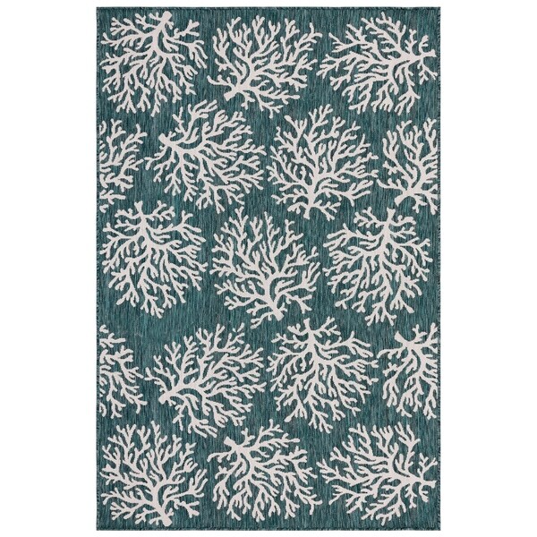 Liora Manne Carmel Coral Indoor/Outdoor Rug Teal 7'10"X9'10"