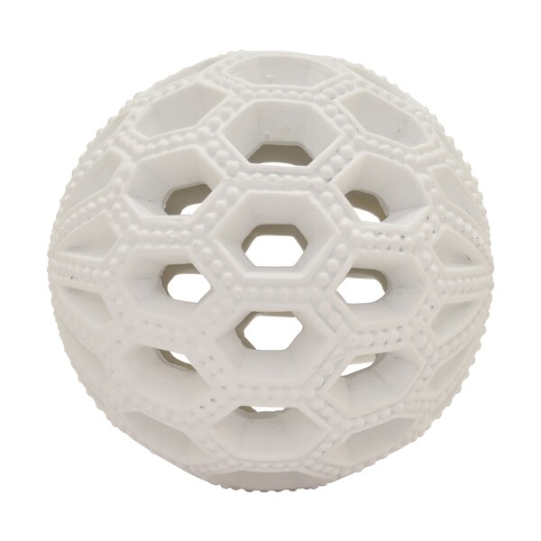 Three Hands White Orb, Matte White, 5"
