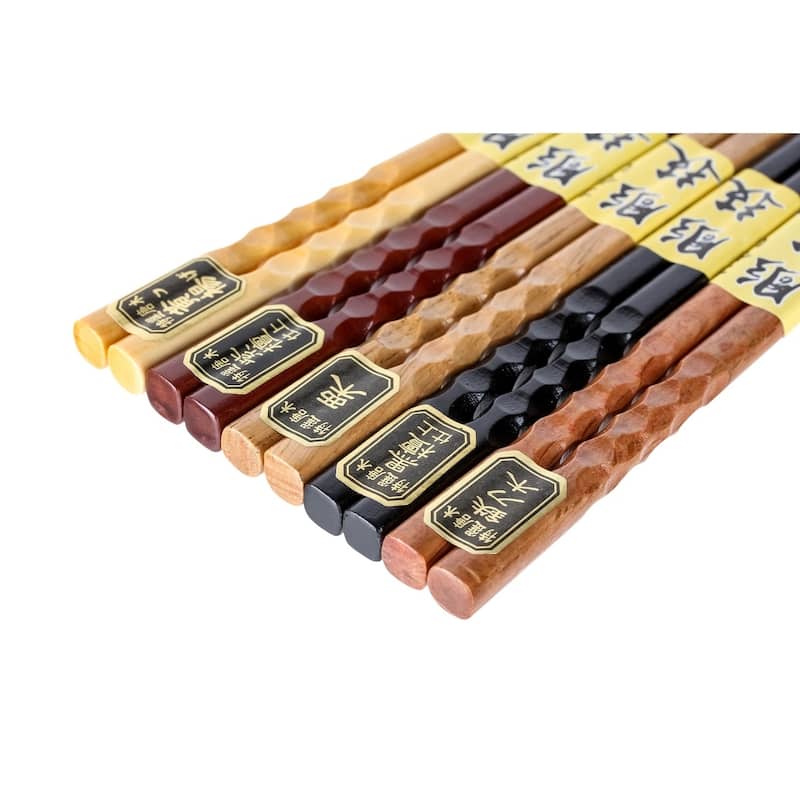 Heim Concept 5 Pair Natural Hardwood Japanese Reusable Wood Chopsticks