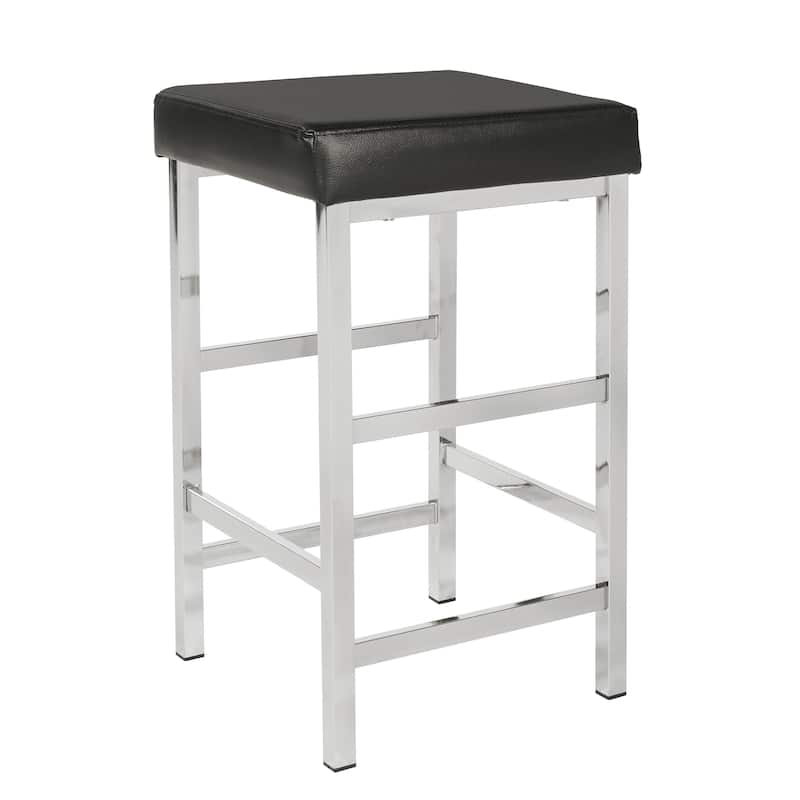 Porch & Den Mulloy Chrome 26-inch Backless Stool