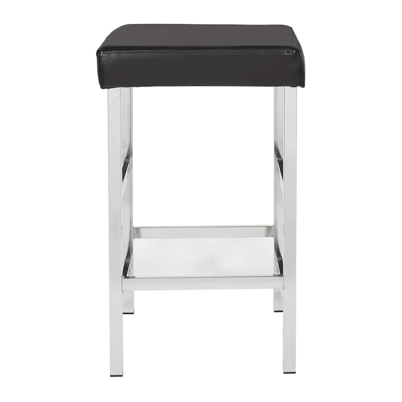 Porch & Den Mulloy Chrome 26-inch Backless Stool
