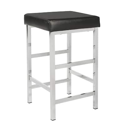 Porch & Den Mulloy Chrome 26-inch Backless Stool