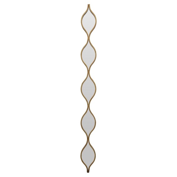 Metal Wall Decoration W/mirror in Gold Metal 5in L x 1in W x 58in H