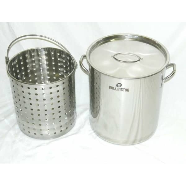 42Qt Stainless Steel Stock Pot with Steamer Basket - On Sale - Bed Bath &  Beyond - 29748420