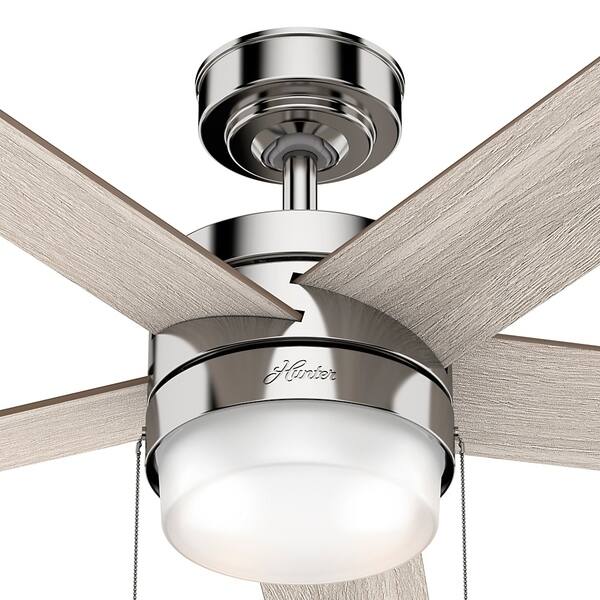 Shop Hunter 52 Claudette Polished Nickel Ceiling Fan With Led