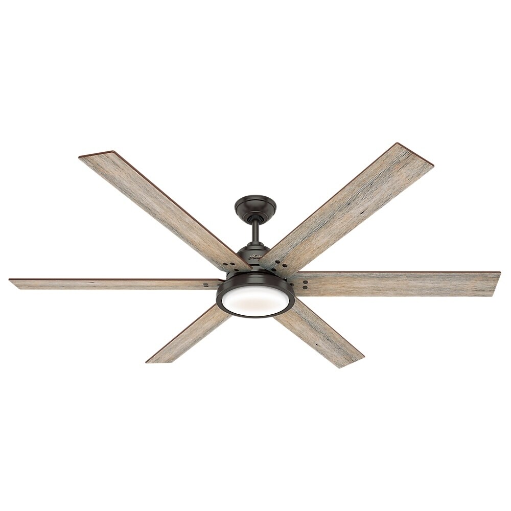 Hunter 70 Warrant Noble Bronze Ceiling Fan With Led Light Kit And Wall Control