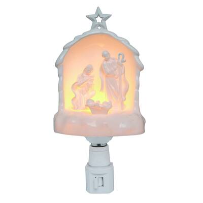 Transpac Plastic White Christmas Light Up Religious Night Light
