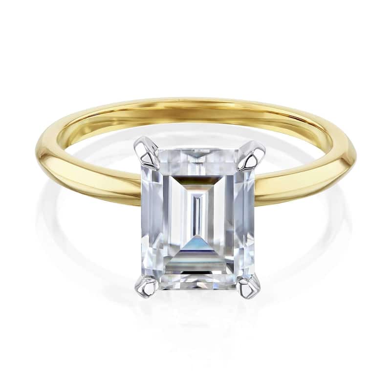 Annello by Kobelli 14k Gold 2.5 Carat Emerald Moissanite Solitaire Engagement Ring (HI/VS) - 5.5 - Yellow