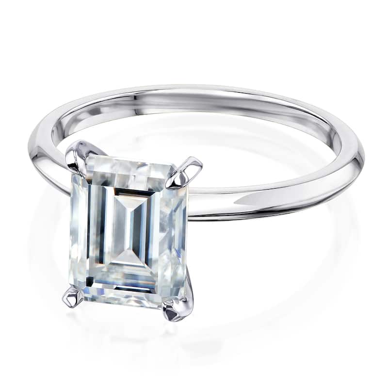 Annello by Kobelli 14k Gold 2.5 Carat Emerald Moissanite Solitaire Engagement Ring (HI/VS)