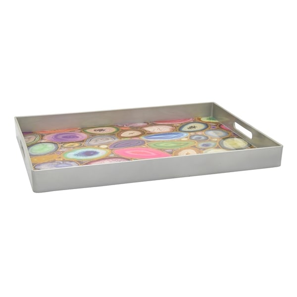 Tray in Multi-Colored Resin / Magnesium 19in L x 14in W x 2inH