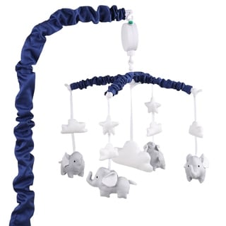 The Peanut Shell Elephant Musical Mobile in Navy