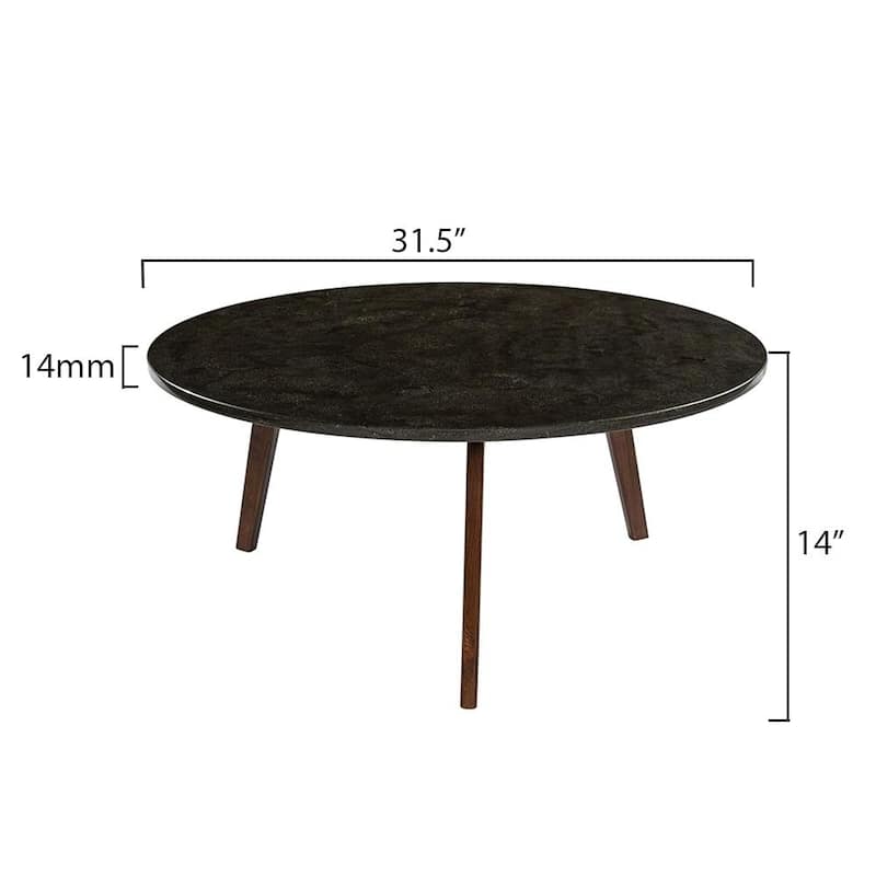 Carson Carrington Tangeberg 31-inch Round Black Marble Coffee Table