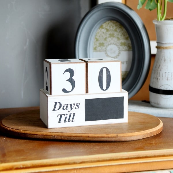 Vintage Wooden Advent Calendar Blocks