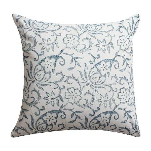 18 X 18 Nature Inspired Geometric Cotton Pillow Set Blue And White Overstock 29755119