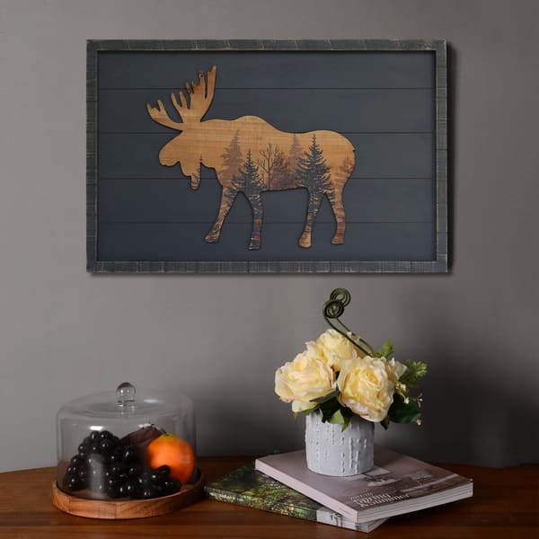 Shop Forest Moose Wood Wall Decor Overstock 29755678