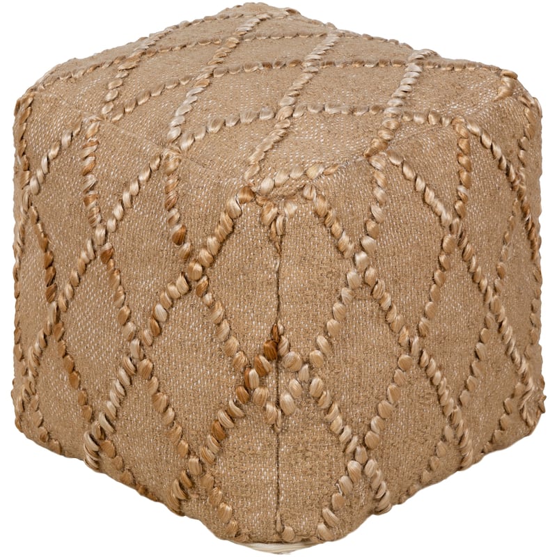 Artistic Weavers Elyando Global Textured Jute 16-inch Square Pouf