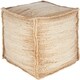 preview thumbnail 1 of 1, Zaccaria Farmhouse Textured 16-inch Square Pouf Ivory