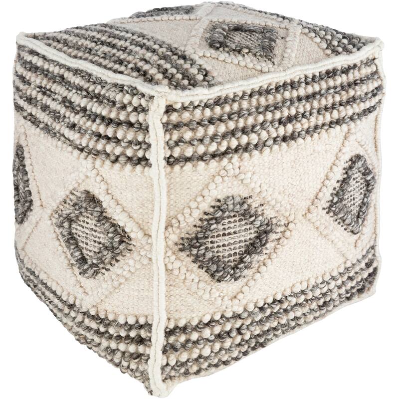 Retta Global Textured 18-inch Square Pouf