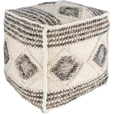 Retta Global Textured 18-inch Square Pouf