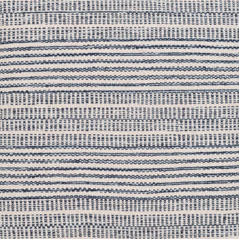 Skyla Farmhouse Stripe 16-inch Square Pouf