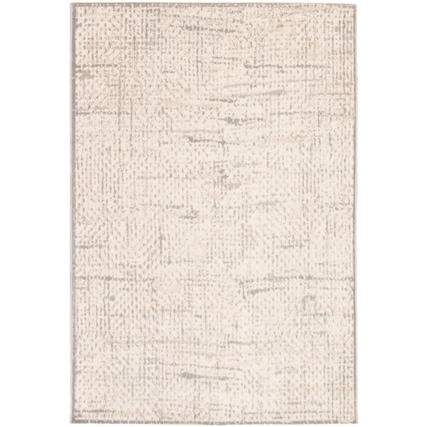 Handmade Expression Grey, Ivory Rug - ECARPETGALLERY - 5'3 x 7'3