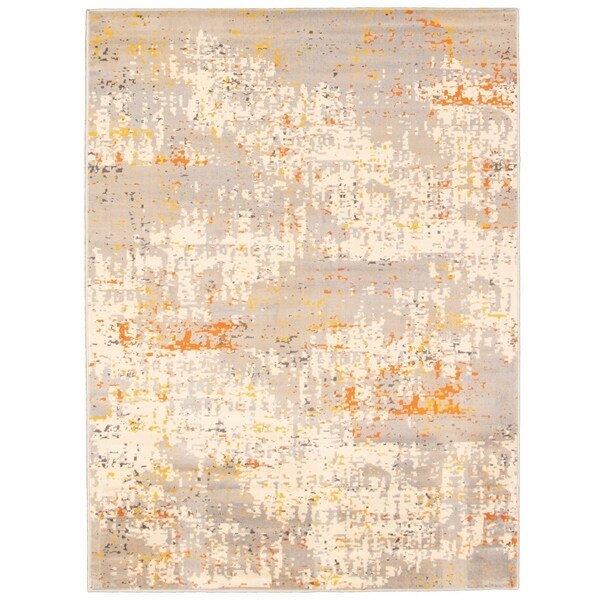 Handmade Azure Tangerine Rug - ECARPETGALLERY - 6'7 x 9'6