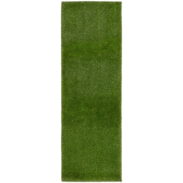 Handmade Art Grass Green Rug - ECARPETGALLERY - 2'0 x 6'0
