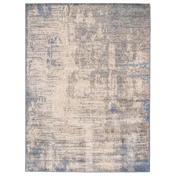 Handmade Leia Blue Rug - ECARPETGALLERY - 6'7 x 9'6
