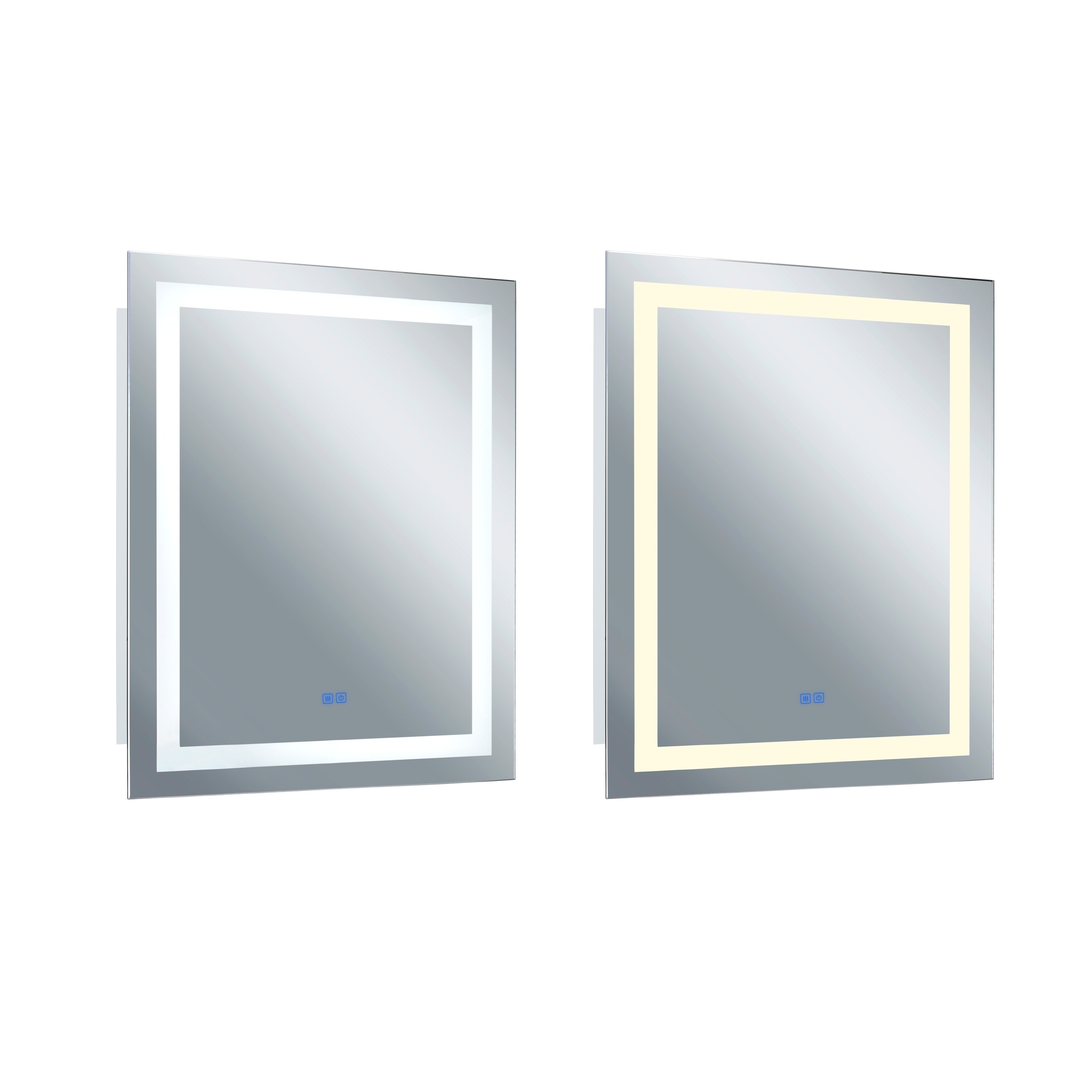 40 In X 32 In Abril Matte White Rectangle Led Wall Mirror Overstock 29758061