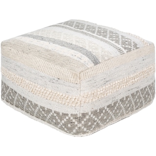 Anneli Farmhouse Patchwork 24-inch Square Pouf